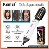 Kemei km-8020 Adjustable Temperature Fast Heating Multifunctional Electric Hair Dryer Curling Comb Straight Hair Comb 1