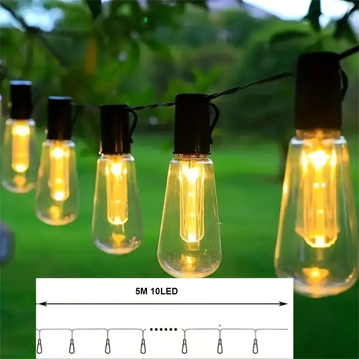 5M 10LED Papaya String Light LED Fairy Night Light 8 Mode Waterproof Battery for Wedding Party Christmas Decoration Garden