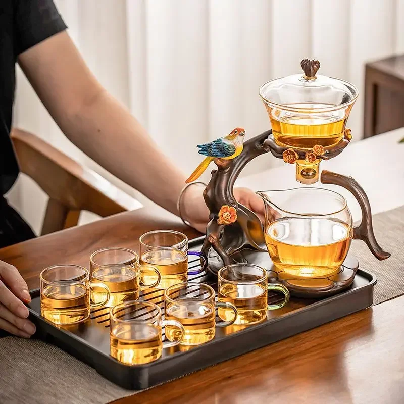 Description Picture 3 of itemGlass Automatic Tea Set  Lazy Tea Maker High End Magnetic Suction Teapot