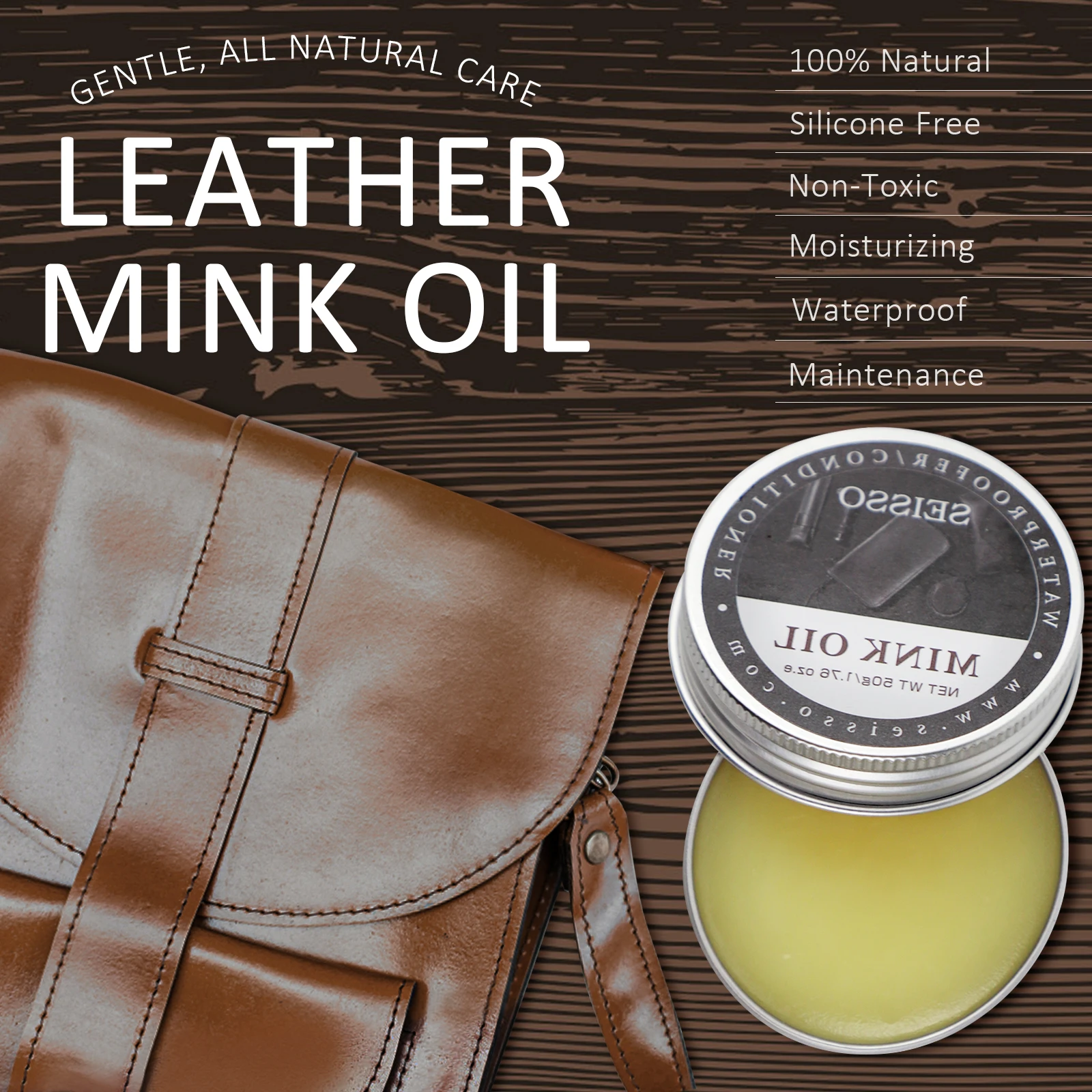 Leather Recoloring Balm with Mink Oil for Leather Furniture Black