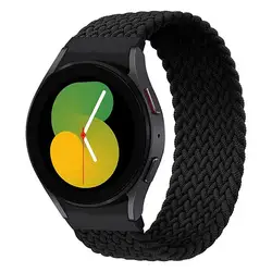 Braided Solo Loop No - Gaps Band Bracelet Strap - Watch 6 40mm 44mm (Black)