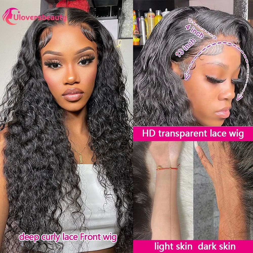 Water Wave Human Hair Wig 13x6 HD Lace Human Hair Wig 250% Glueless Wigs Human Hair Deep Curly Human Hair Wigs On Clearance Sale 5