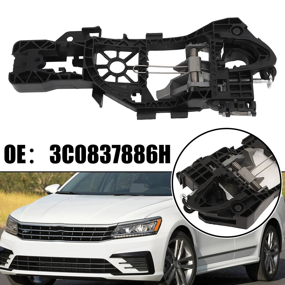 

1PCS Carrier Mechanism Door Handle Frame For Passat B6 B7 2006-2015 ABS Plastic+metal Auto Door Handle Frame 3C0837886H Black