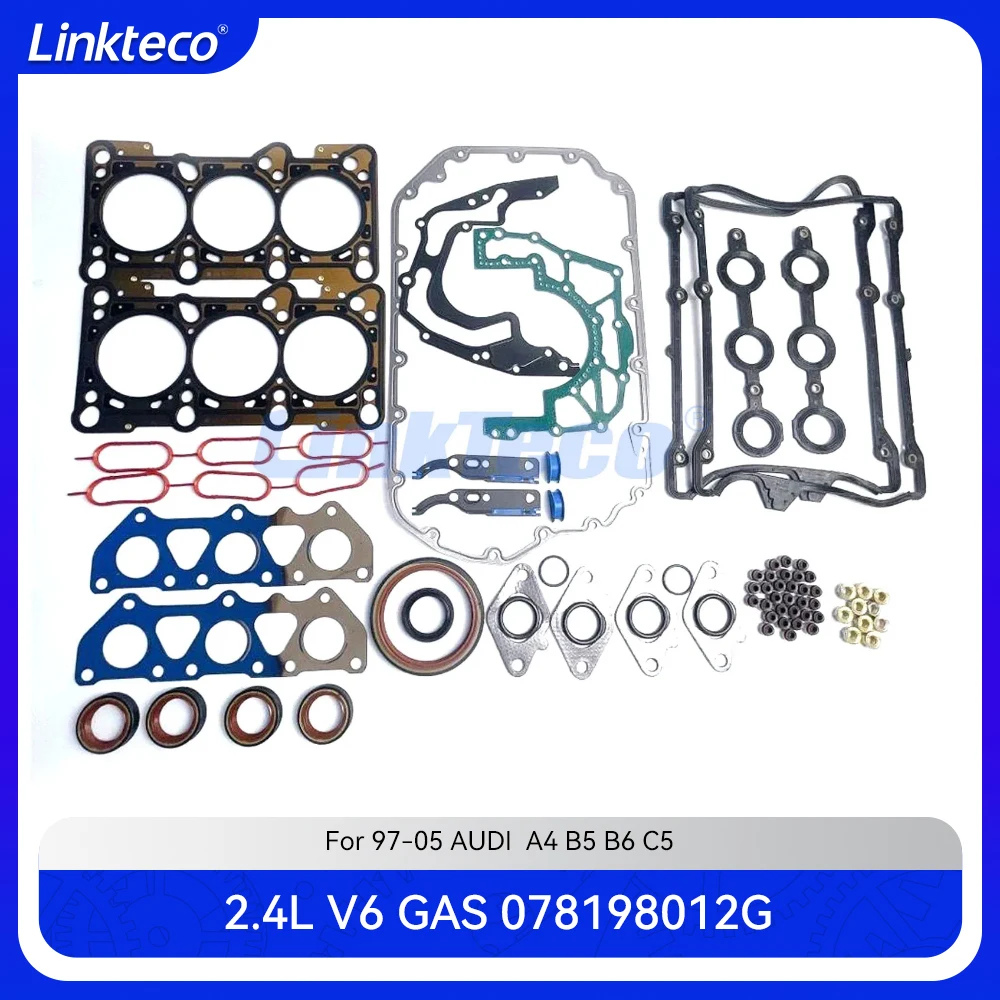Engine part Cylinder Head Full gasket set Fit 2.4 L V6 GAS BDV AMM APC For 97-05 AUDI A4 B5 B6 C5 2.4L 078198012G 078198012D