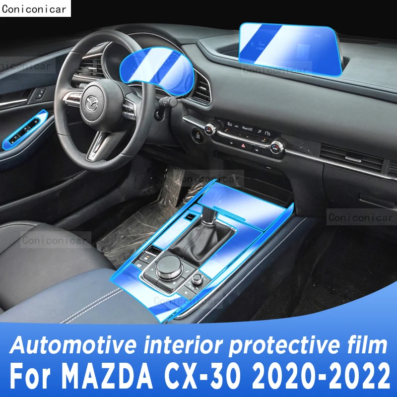 For MAZDA CX30 2020-2022 Gearbox Panel Navigation Screen Automotive  Interior TPU Protective Film Cover Anti-Scratch Accessories