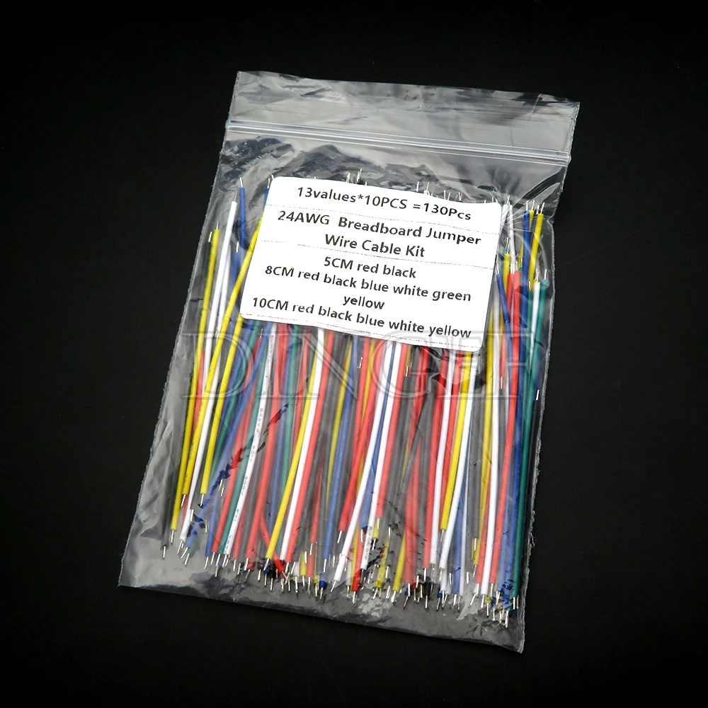 130Pcs 24AWG Breadboard Jumper Wire Cable Kit TinPlated PCB Solder