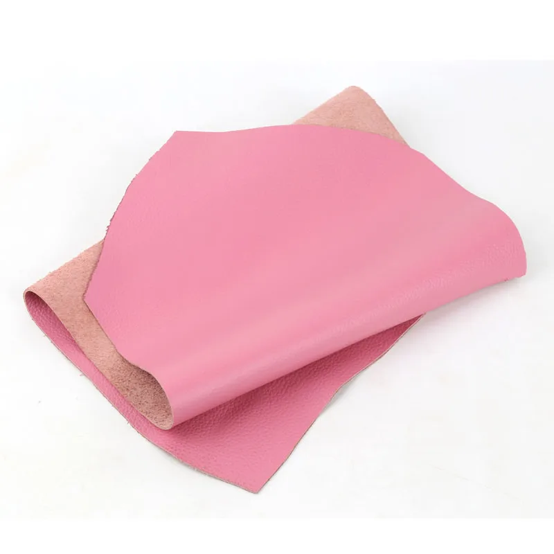 Elegant Pink Lychee Pattern Cowhide Leather for Home and Auto Upholstery