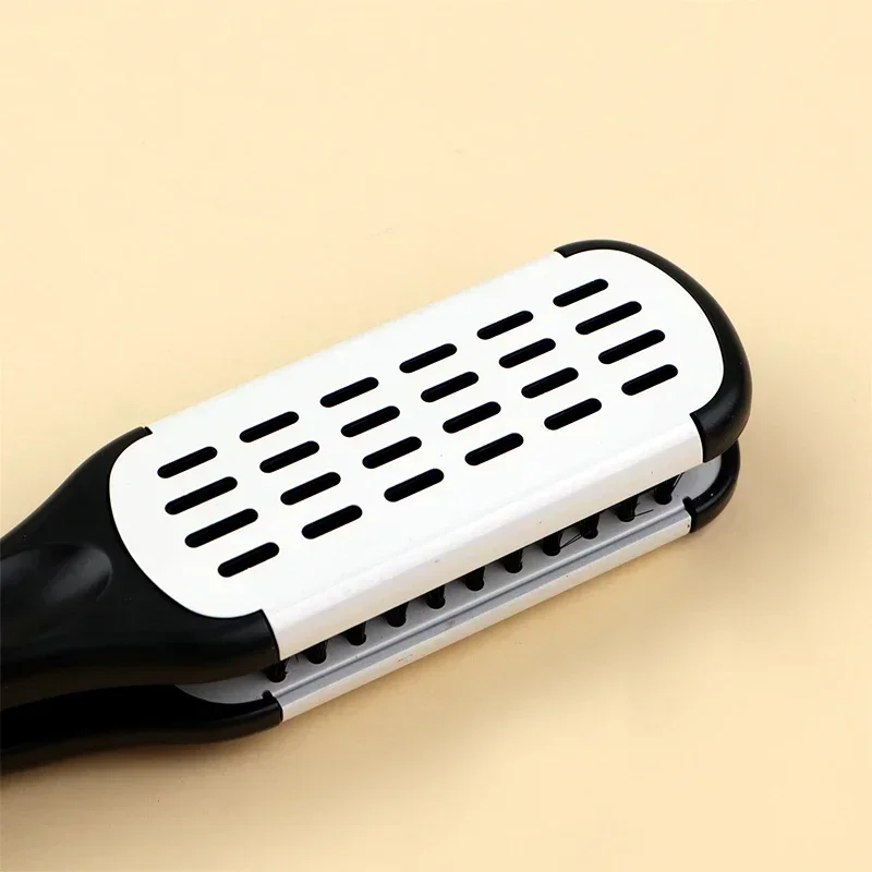 Pro Hairdressing Straightener Nylon Hair Straightening Double Brushes V Shape Comb Clamp Not Hurt Styling Tools DIY Home 6