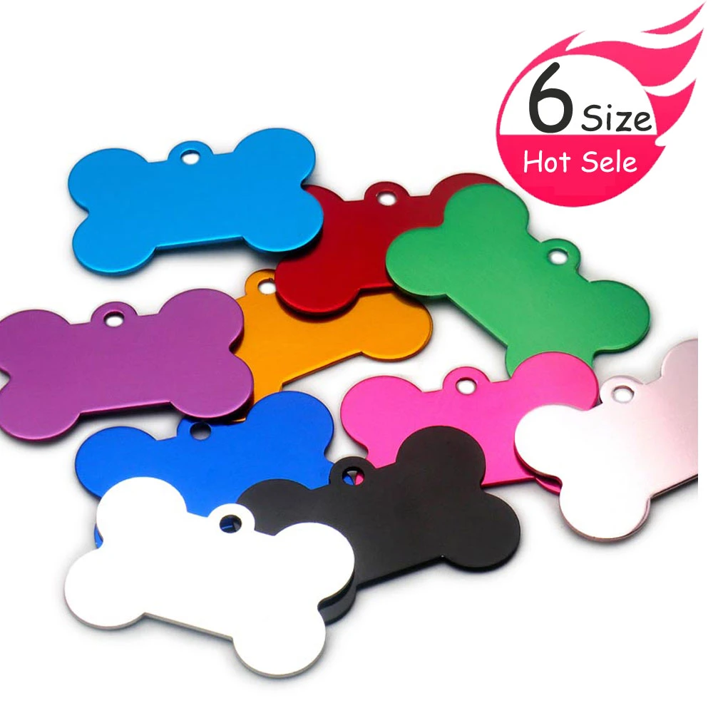Wholesale 100pcs Bone Dog Id Tag Engraving Pet Dog Id Tags Collars Bone