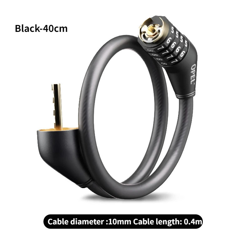 Anti Theft Steel Cable Lock Foldable Bicycle Anti Shear Anti Rust Portable Mountain Bike Cable Enhanced Password Lock