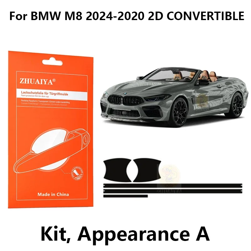 

Защитная пленка ZHUAIYA для красок дверной ручки, ТПУ PPF для BMW M8 2024-2020 2D, автомобильные аксессуары-трансформеры