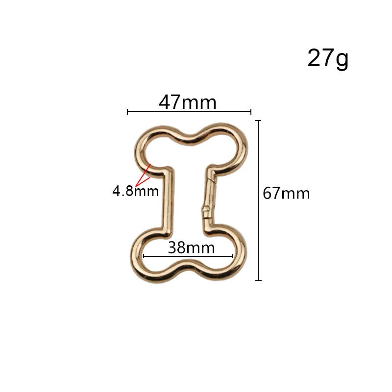 20MM 32MM 38MM Bone Shape Metal Ring Hooks For Bags Shoulder Belt Strap Carabiner Spring Backpack Pendant Buckles Accessories