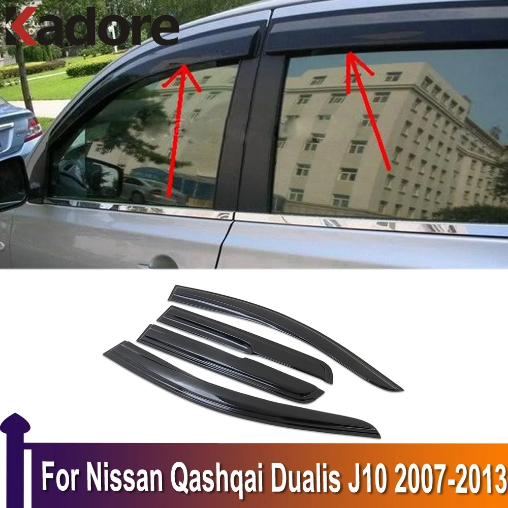 For Nissan Qashqai Dualis J10 2007 2013 Car Window Deflectors Wind
