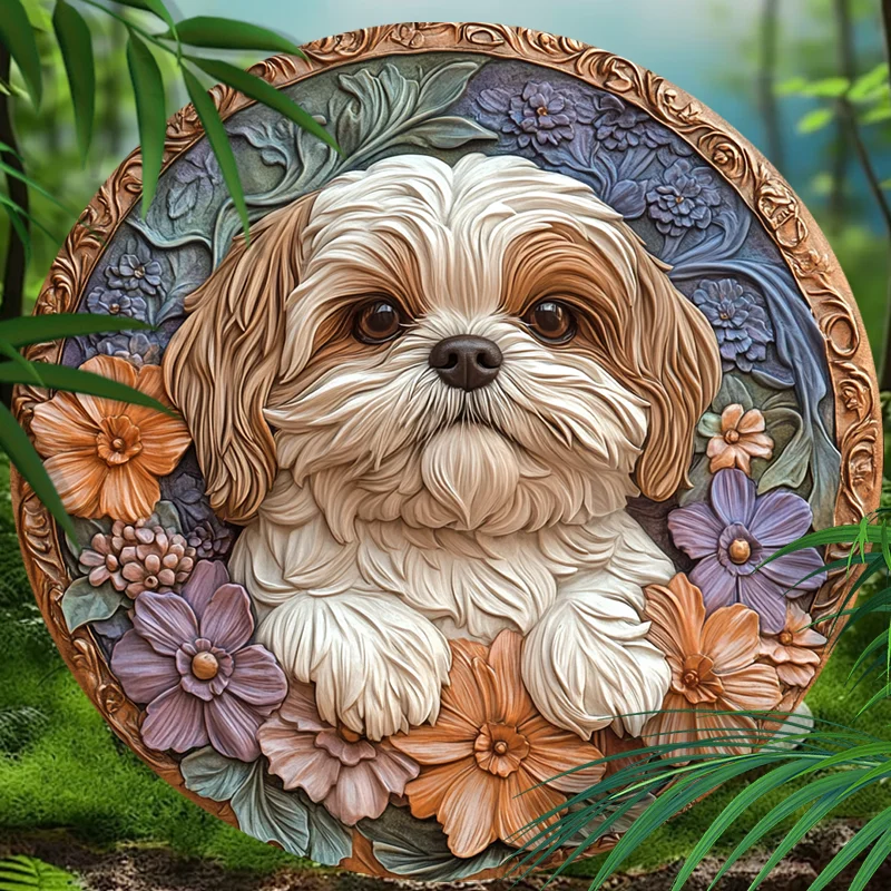 Customizable Circular Aluminum Pet Memorial Decoration Premium Quality Pet Souvenir Tombstone for Dogs