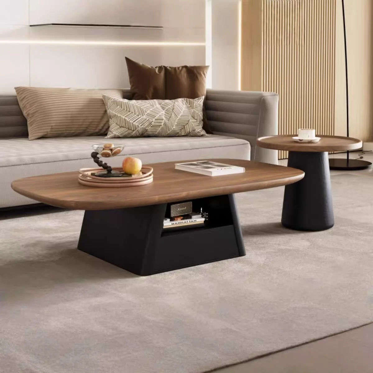 Latest Design Creative Retro Wooden Coffee Table Luxury Modern Living Room Center Table Walnut Living Room Coffee Table For Sale