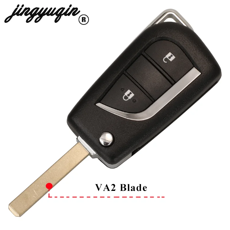 Premium Flip Remote Car Key Shell Case with 2/3 Buttons - Replacement Key Blade Included