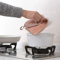 Thickened Coral Velvet Hand Towel Hanging Absorbent Towels Kitchen Hanging Towel Cleaning Rag Dish Towel Cloths Household 2