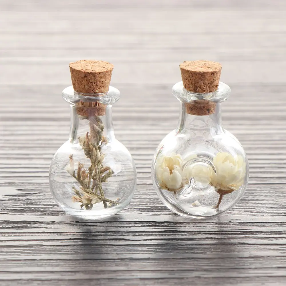 5pcs Mini Glass Cork Bottles Empty Sample Jars Wishing Bottle Wedding Home Decoration DIY Pendants Cork Stopper Storage Vial 3