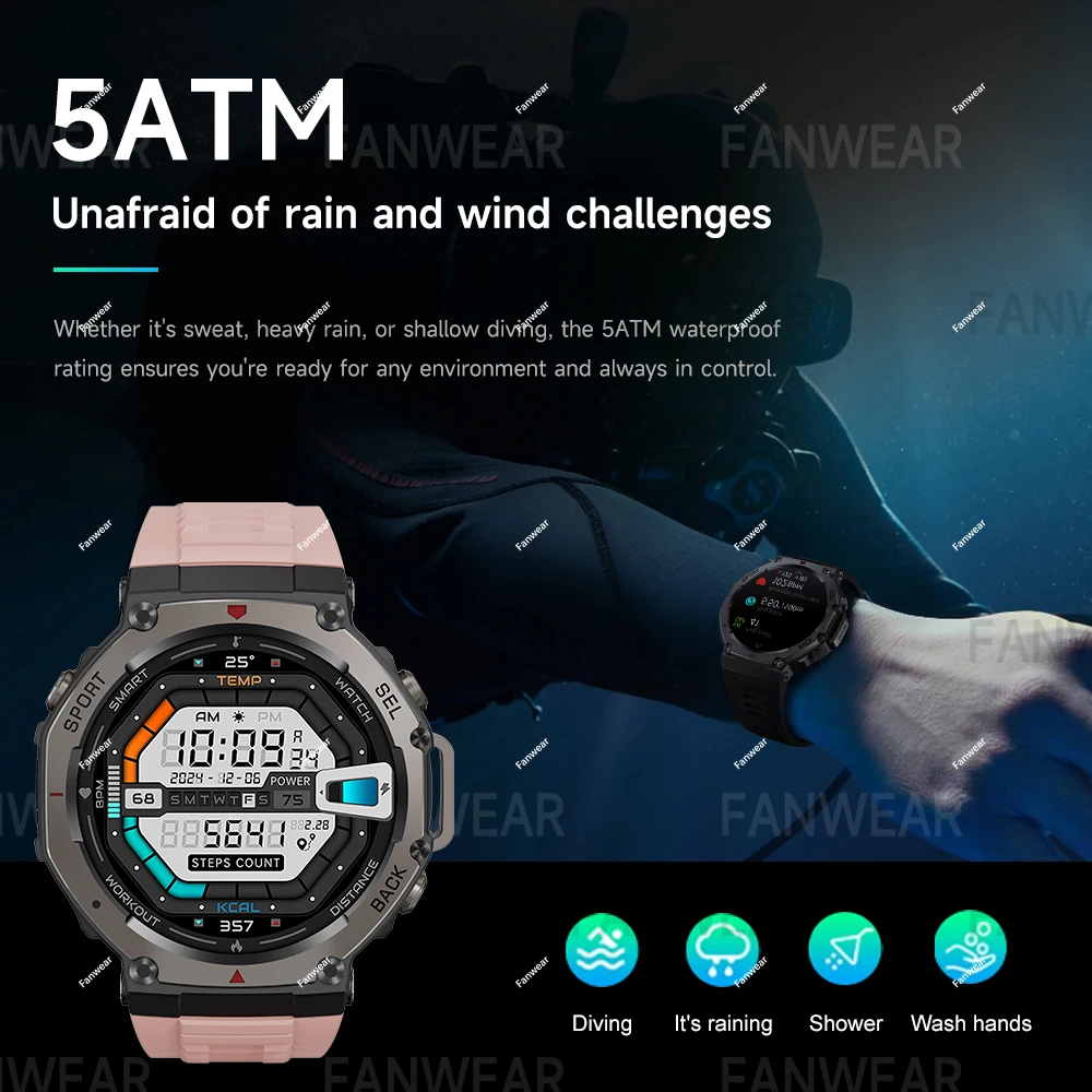 T-Rex 3 المدمج في ثنائي النطاق GPS ساعة ذكية الرجا...