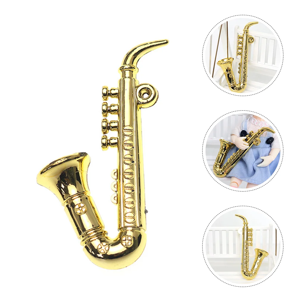 

2 Pcs Miniature Saxophone Simulated Decorative Instrument Model Ornament Small Musical Toys Household Plastic