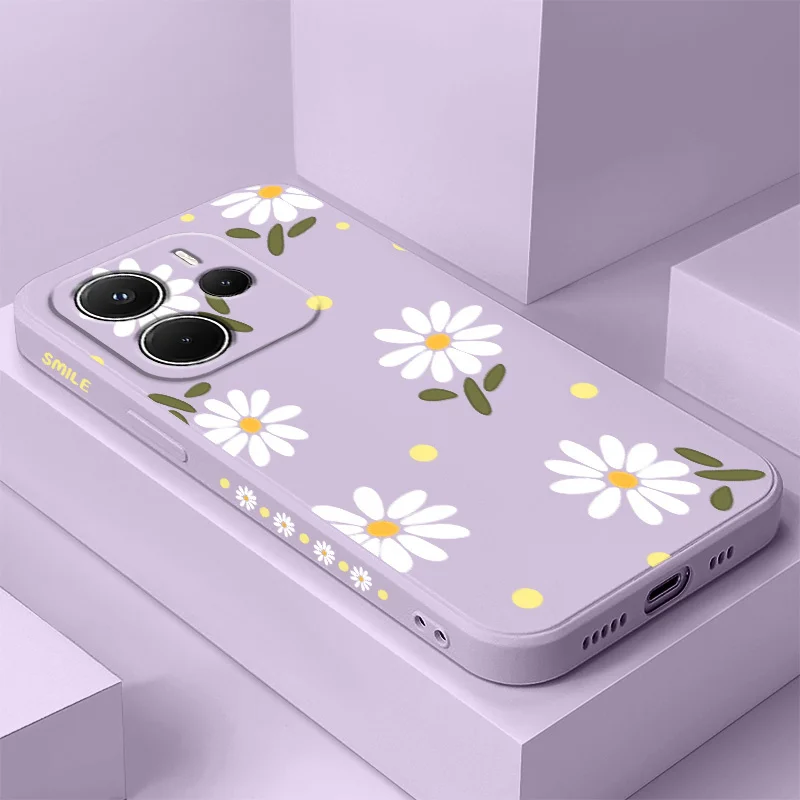 Elegant Daisy Liquid Silicone Phone Case - Enhanced Protection & Style