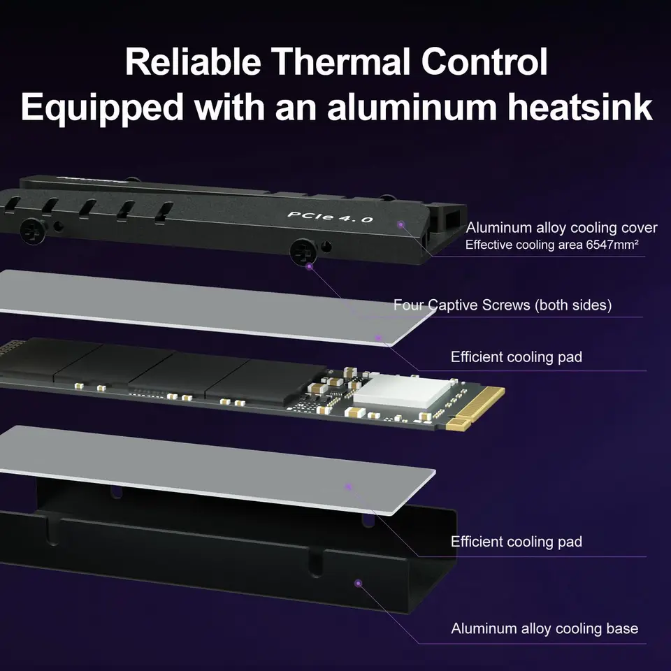 Ediloca EN855 PS5 SSD ヒートシンク付き PCIe Gen4.0 NVMe M.2