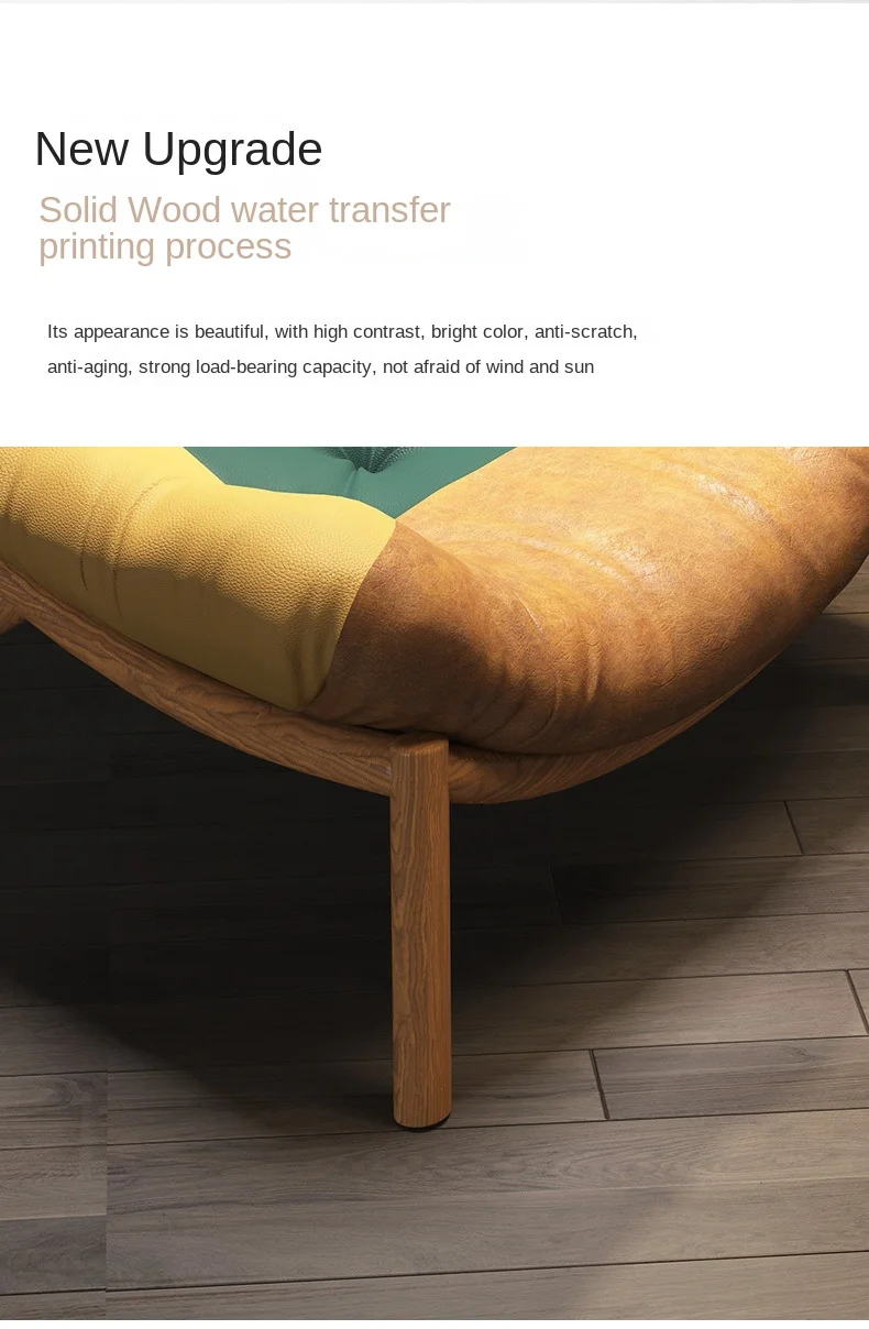 X&D Lazy Cowhide High Rebound Sofa Chair Single Person Light Luxury Lazy Sofa Chair Italian Minimalist Living Room Leisure Chair
