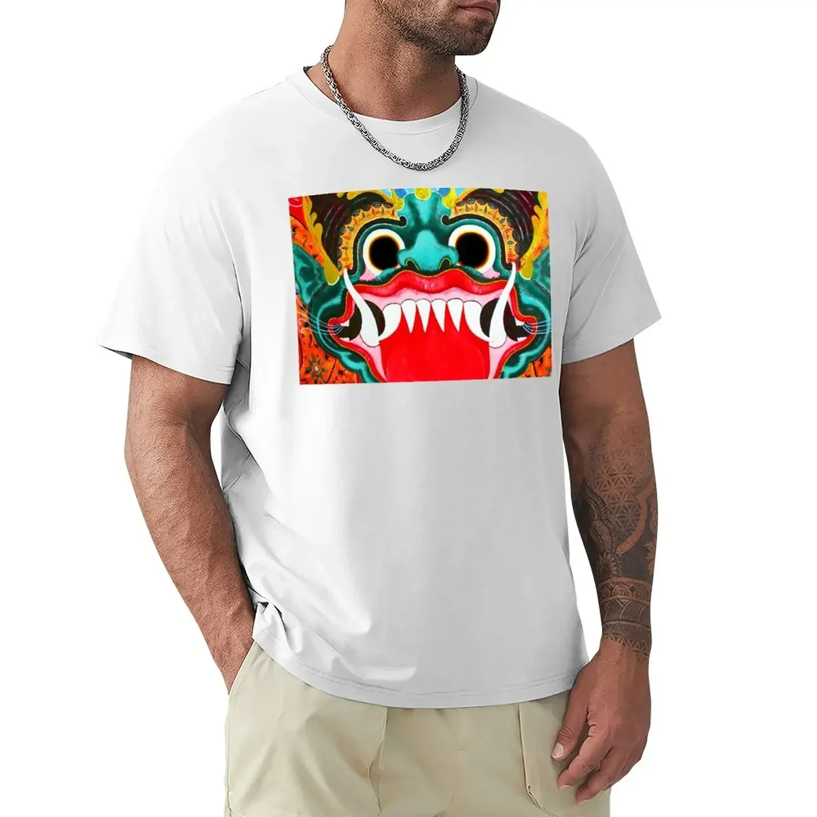 

Мужская винтажная Футболка с принтом Бали и дракона