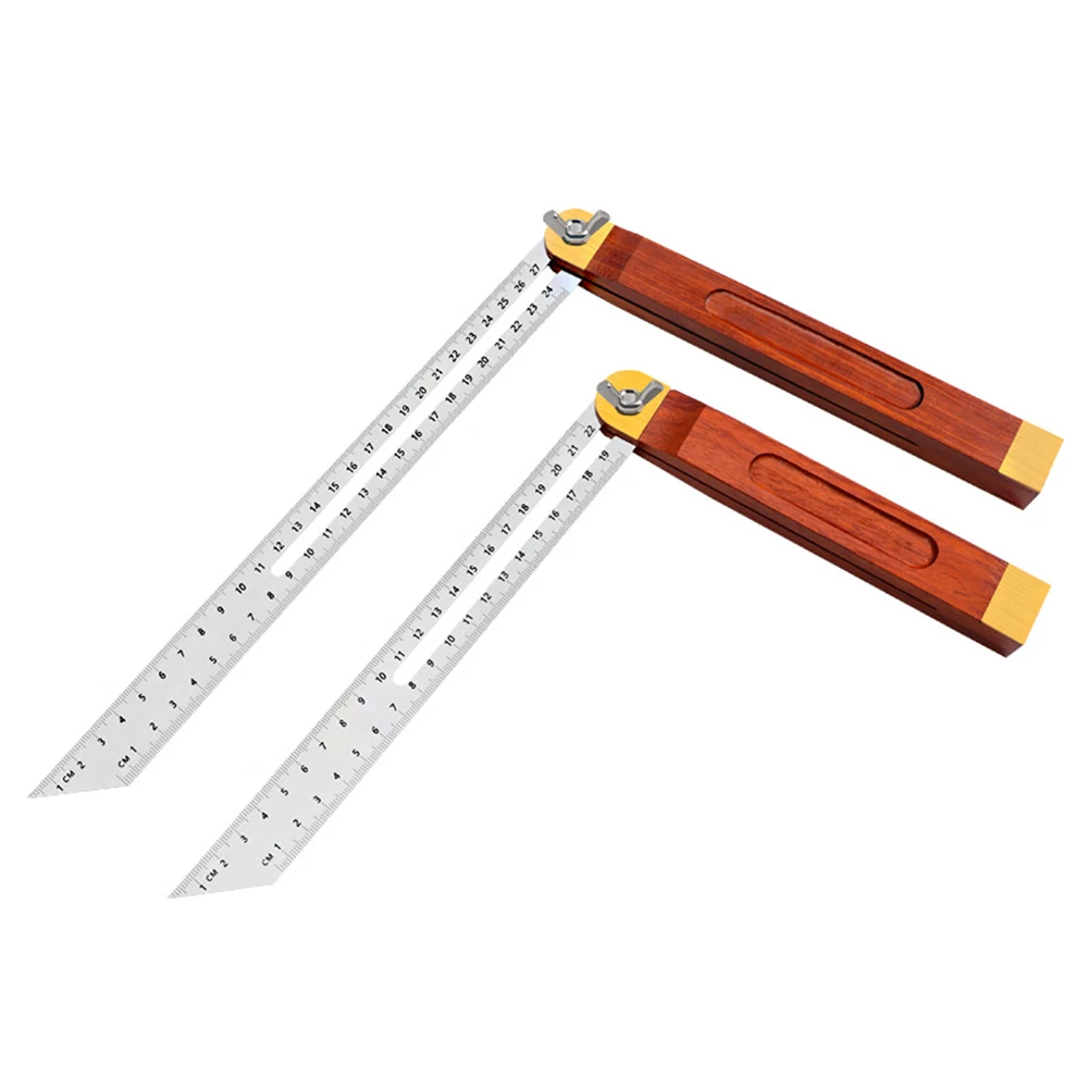 Wooden Marking Angle Rulers Gauges 360 Degree Rotation Tri Square Sliding T-Bevel with Wooden Handle Level Measuring Tools