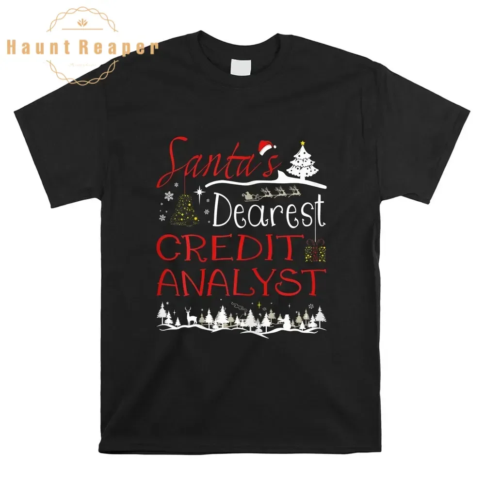 

Haunt Reaper Men T Shirt Credit Analyst Xmas Job Cute Christmas Shirt Round Neck Short Sleeve Designer Tees