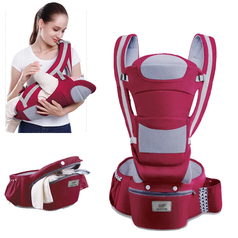 Ergonomic Baby Carrier Backpack Newborn to Toddler with Hip Seat Infant Holder with Head Support  Kangaroo Wrap Bag Sling front bag breathable ergonomic baby carrier infant hip seat sling wrap holder backpacks travel outdoor kangaroo spring