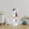 4-Tier Rotating Bookshelf Round Strong Bearing Capacity Adjustable Saving Space Bookshelf For Store Books In Living Rooms 2