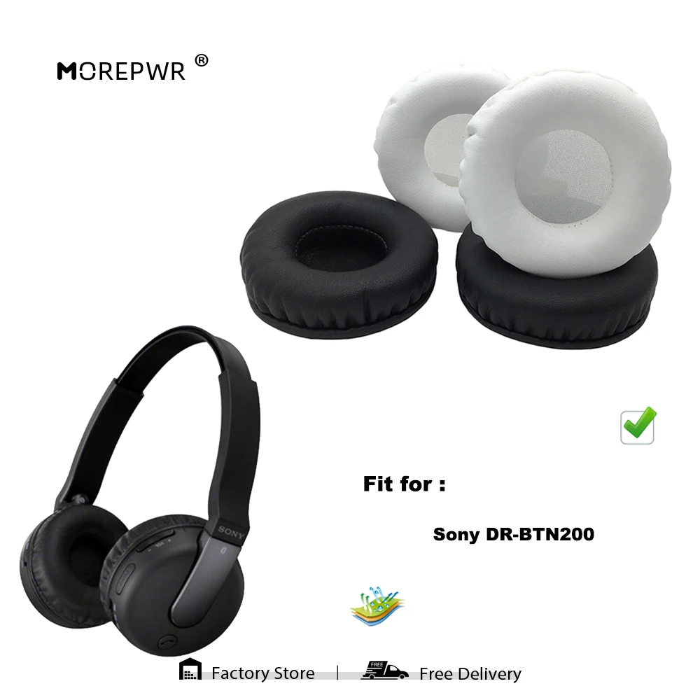 

Morepwr New Upgrade Replacement EarPads for Sony DR-BTN200 Headset Parts Leather Cushion Velvet Earmuff Sleeve Cover