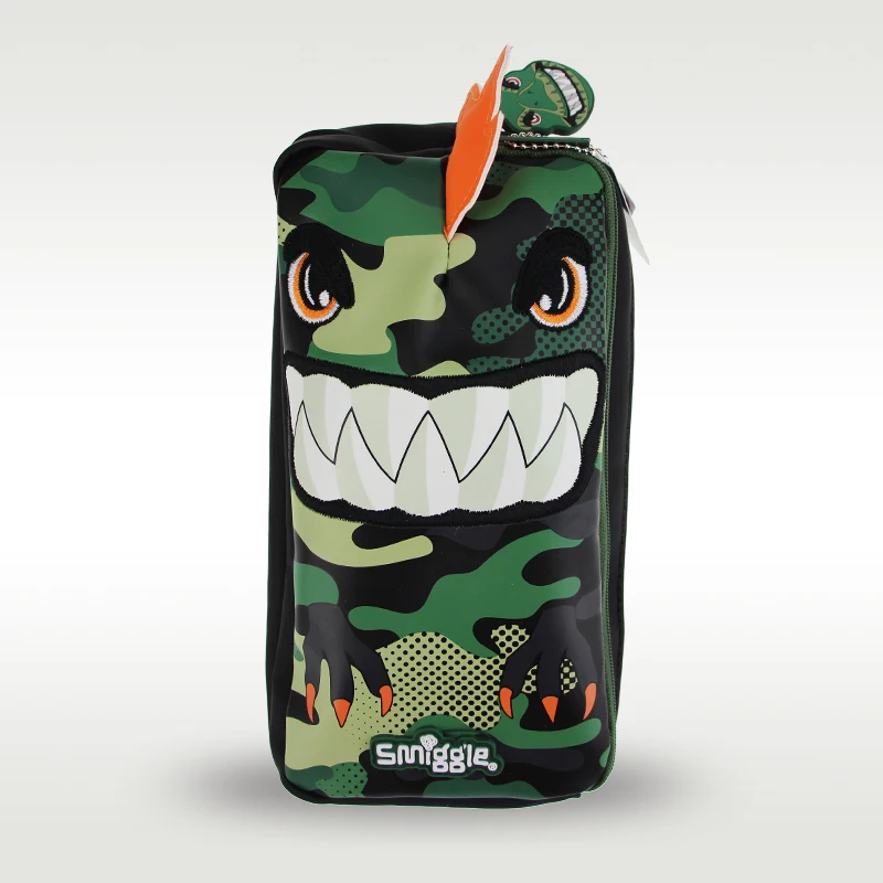 

Australia Sm igg le original hot-selling student pencil case boy cool camouflage dinosaur large capacity tote bag