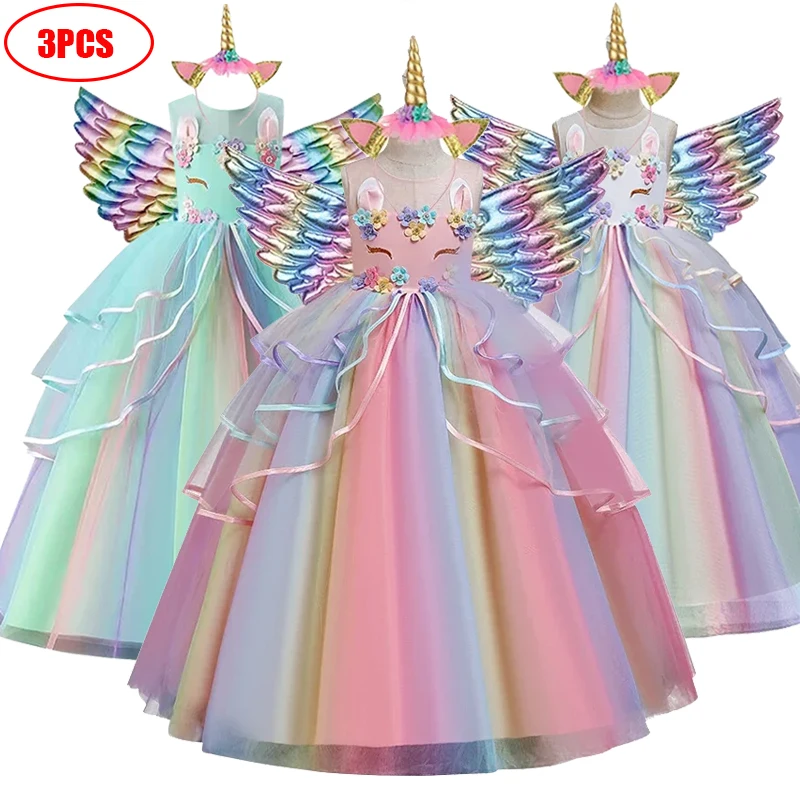 Disfraz De Unicornio Para Niñas, Vestido De Tul De Princesa Con Diadema Vestido De Fiesta