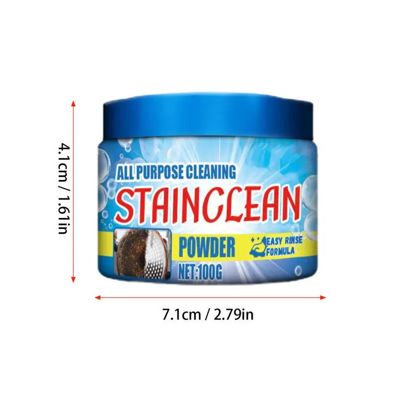Cleaning Powder All-Purpose Household Cleaners 100g Powerful And Protective Kitchen Cleaner Powder With Sponge For Porcelain