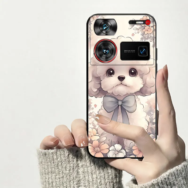 Shockproof Soft Silicone TPU Phone Case with Cat and Dog Design - Back Cover s