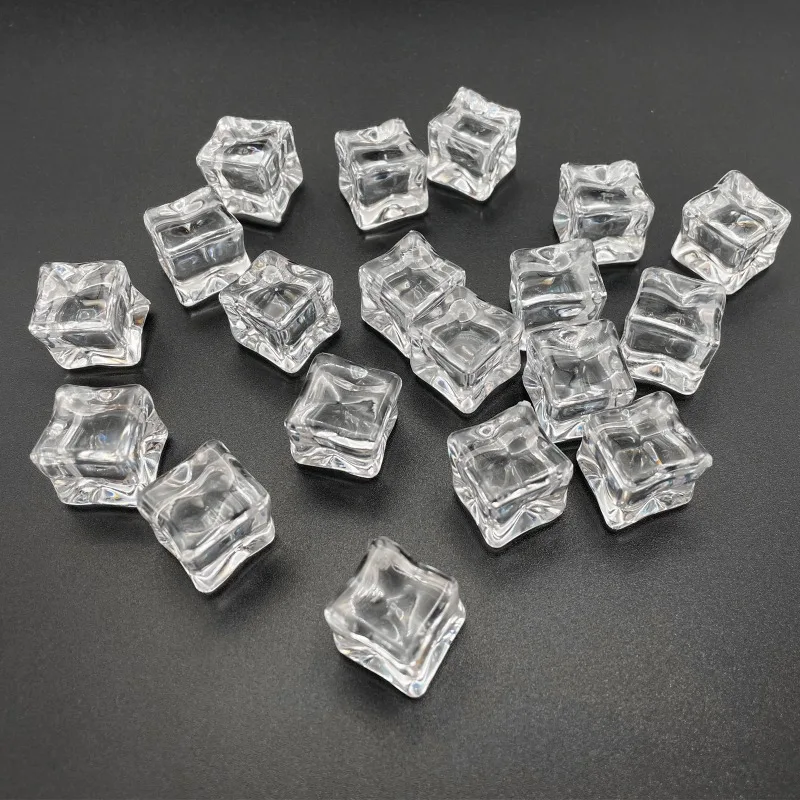 Reusable Acrylic Fake Ice Cubes Highly Transparent Ice Side Length 1.7/2/2.5/3 Cm For Photography Accessories Props Decoration food photography props