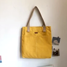 

Women's Shoulder Bags 2022 Canvas Tote Bags Girls Shoppers Fashion Casual Solid Color Large Capacity Splicing Students Handbags