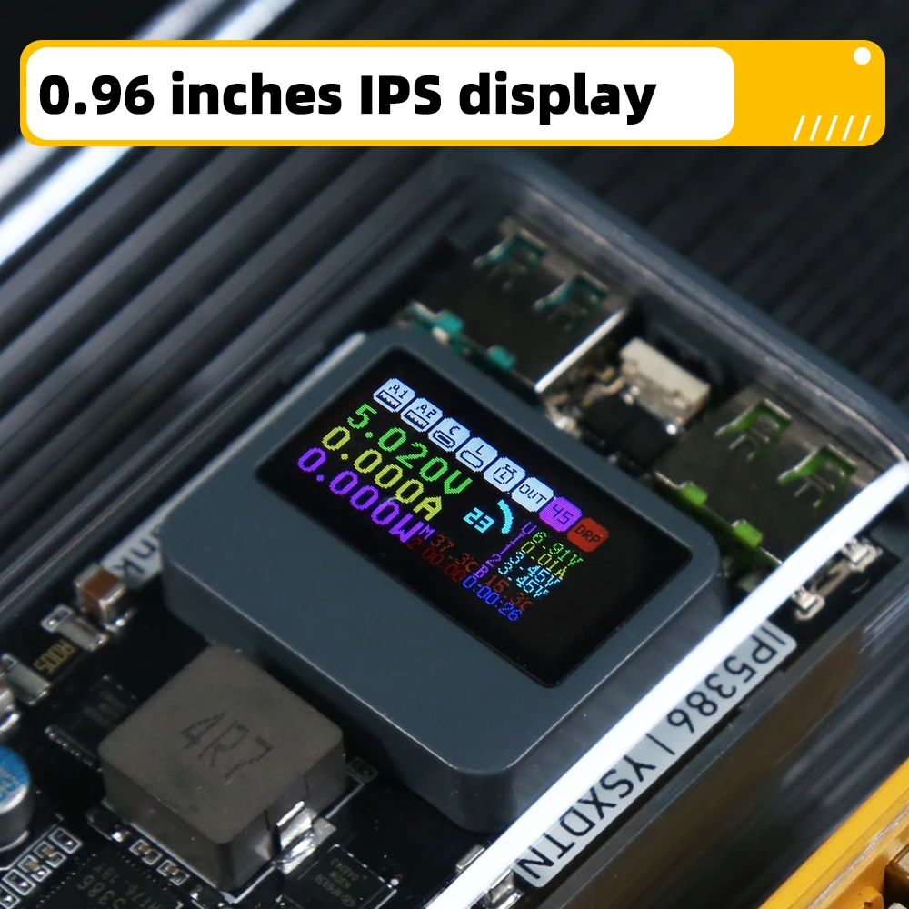 Caixa da Bateria para o Telefone do Portátil Pd45w 0.96 Tela Colorida Ips 21700 Soldadura Células Nenhum qc Pps Afc Carregamento Rápido Banco do Poder Diy - Image 3