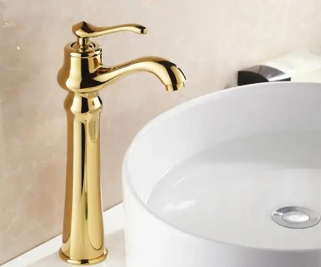 

Vidric Continental golden faucet hot and cold faucet bathroom single handle sink taps washbasin basin faucets mixer