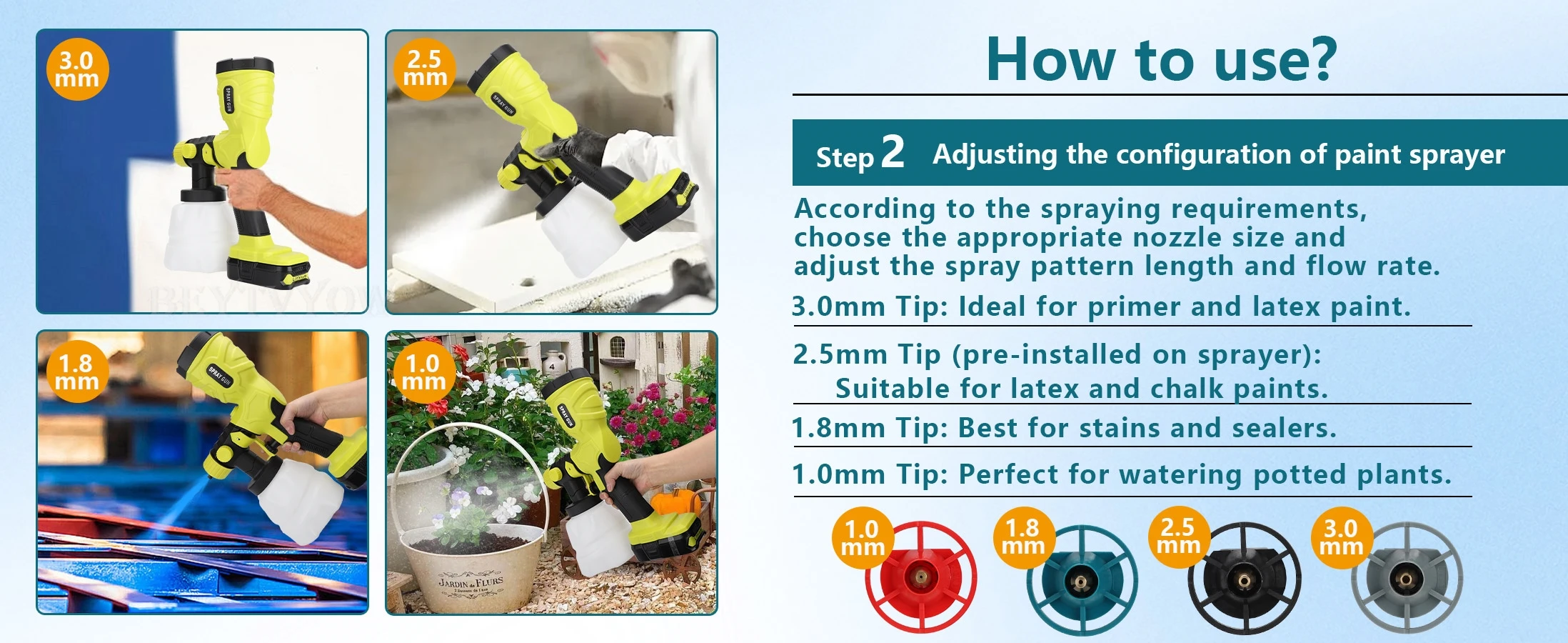 1200ML Electric Spray Gun Cordless Paint Sprayer for Ryobi 18v Battery Auto Furn