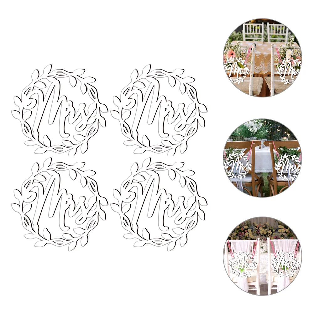 

2 Pairs Wedding Signage Signs For Ceremony And Reception Bride Groom Chair Bridal Shower Wooden Bridegroom