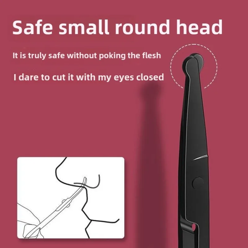 Nose Hair Scissors Unisex Round Head Safe Stainless Steel 1Pc