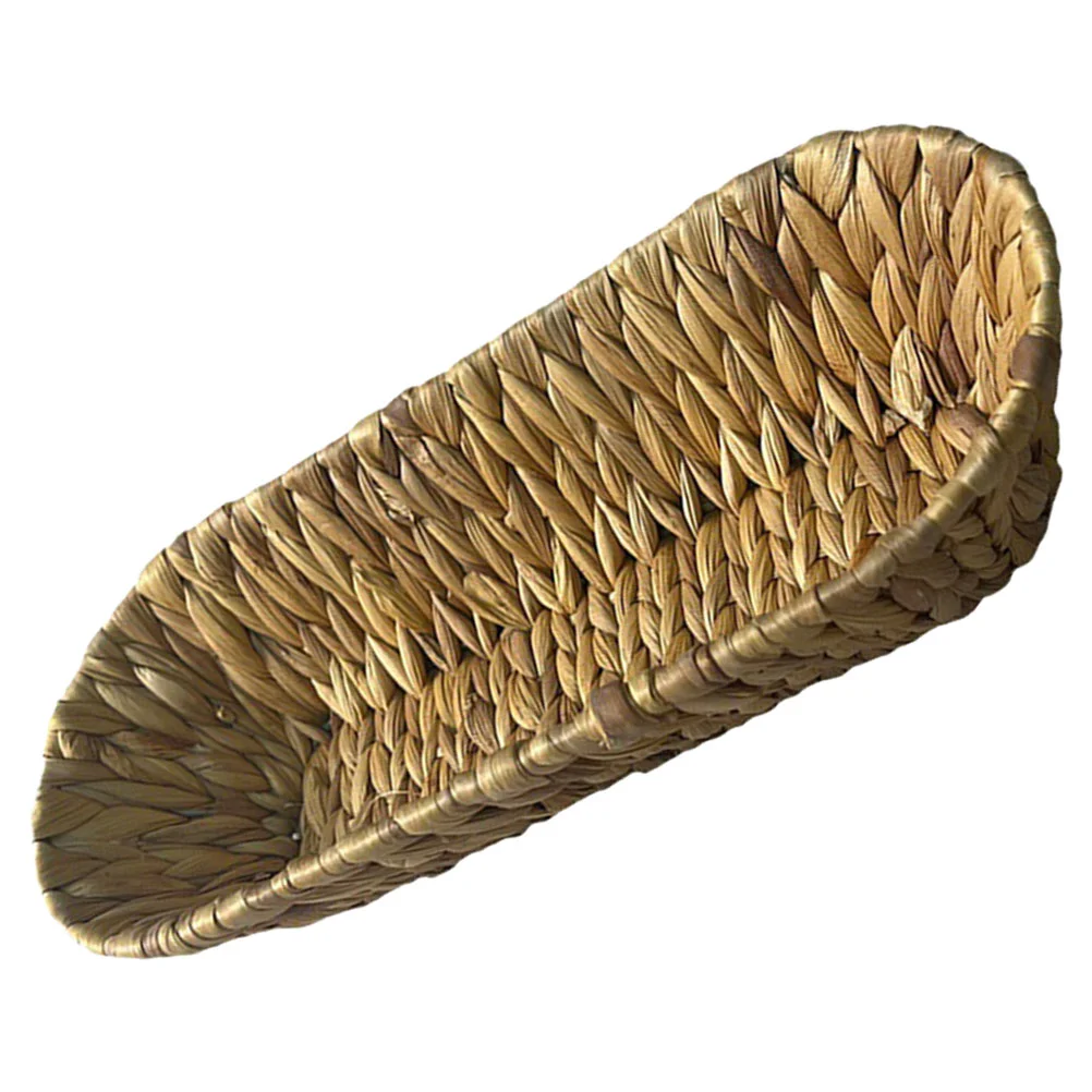 

Natural Woven Tray Water Hyacinth Serving Basket Candy Cookie Serving Container Sundries Basket