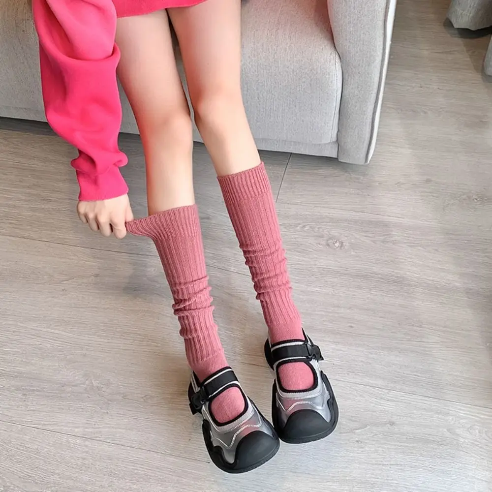 

Women Long Socks Women Boot Solid Wool Thigh Stocking Skinny Casual Cotton Over Knee-High Female College Style Stockings