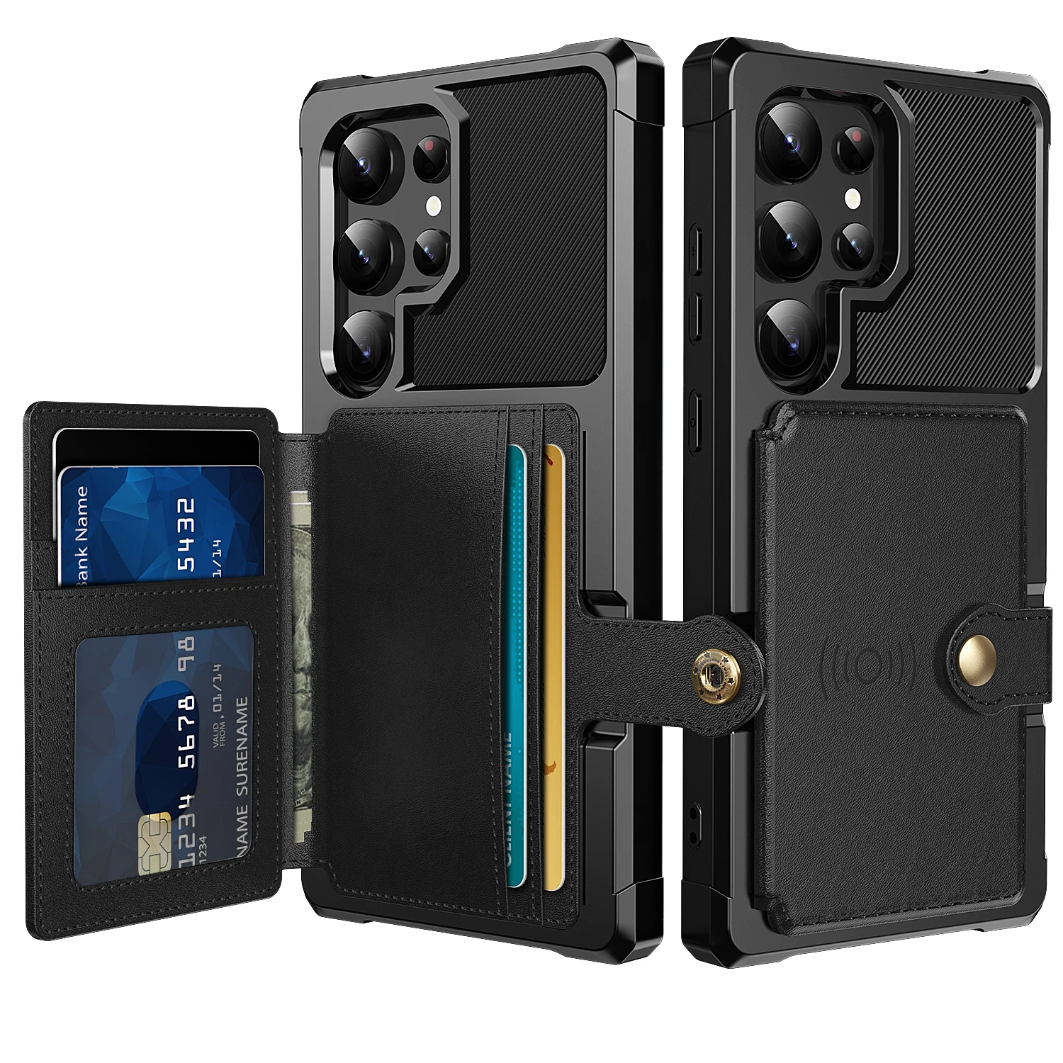 

Shockproof Flip Leather Card Holder Wallet Case for Samsung Galaxy S24 Ultra S23 S22 S21, Magnetic Heavy Duty Phone Cover