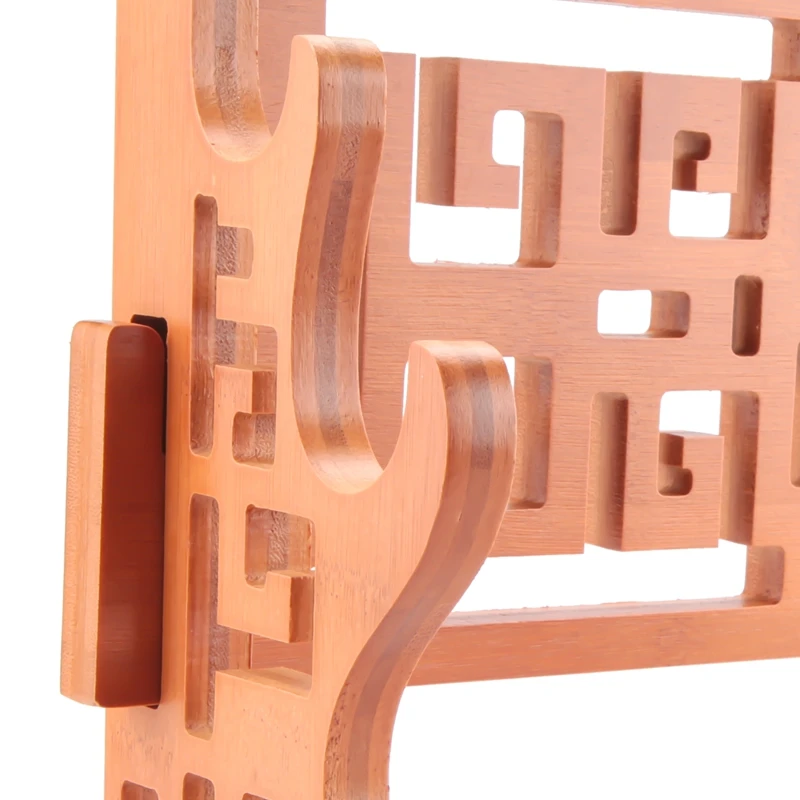 3 Tier Bamboo Sword Holder Wall Mount Display Stand Samurai Sword Rack Hanger For Katana Wakizashi Tanto Genji 4