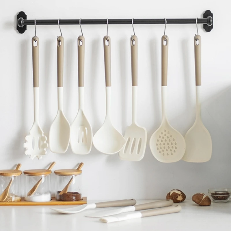 Kitchen Utensils Set Kitchen Silicone Kitchenware Set Cooking Spatula Colander Rice Spoon Ladle Spaghetti Claw Oil Brush Tools for Baking