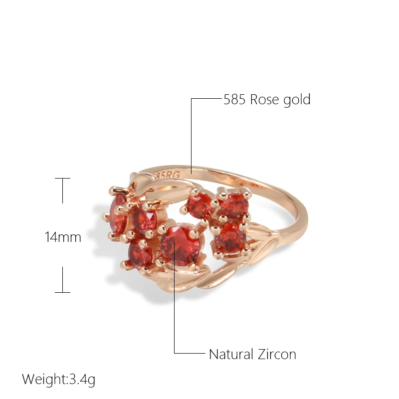 Natural Stone Rings For Women 585 Rose Gold Color Bride Wedding Jewelry Family Party Gift stone rings fashion rings fashion ring finger rings wedding rings